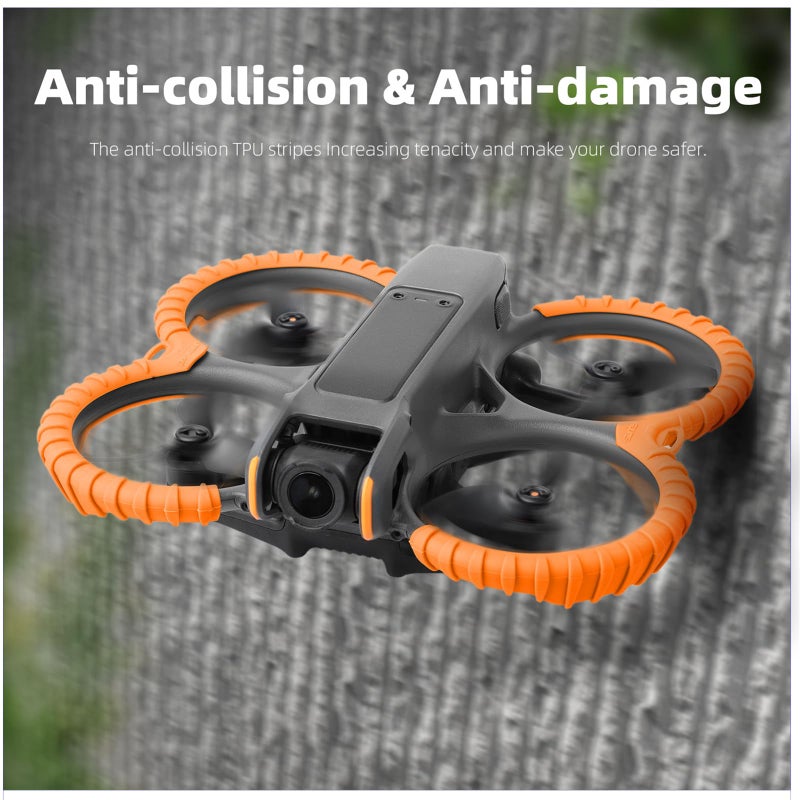 FSIDIWT Avata 2 Propeller Guard Protector, Anti-Collision Prop Bumper Silicone Protective Cover Ring for DJI Avata 2 Accessories (Red) - Image 3